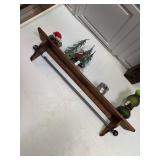 Wooden wall shelf with rack *does NOT include