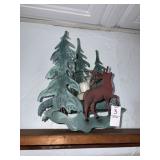 Metal Decor Deer Candle Holder and snowman