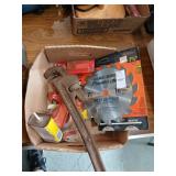 Rigid pipe wrench new saw blade etc lot