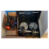 Adjustable dumbbell set and hand weights