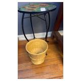 Sunflower Glass Garden Table & pottery planter