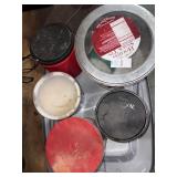 Lot of tins and containers of rock salt