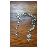 Vintage Teal Pearlescent Rosary