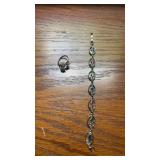 Sterling Silver .925 Dolphin Bracelet and Ring