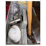 Hammer, masks, hand saw, etc