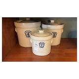 Lot of 3 Crocks 1 3 and 4 Chipped
