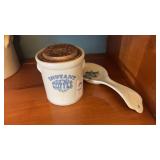 Lot of Pfaltzgraff Yorktowne Coffee Jar and Spoon