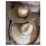 Lot of 2 straw hats