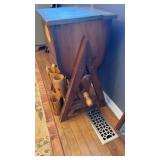 Country Primitive wooden hand-crank butter churn,