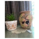 Fake plant decor and vase