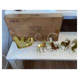 Home interiors holiday decor sleigh & reindeer