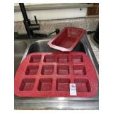 Crofton brand ceramic coated baking pan in a red