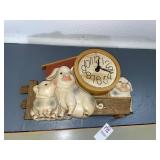 Vintage New Haven quartz 3D pig wall clock