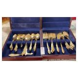Gold-tone stainless steel flatware