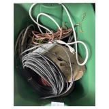 Tote of extensions cords and cable