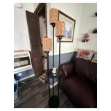 Black 3 light Floor Lamp with built in shelf