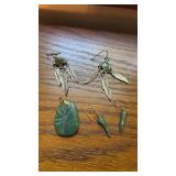 Lot of Green Stone Earrings and Pendant