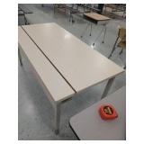 Adjustable leg table no contents  30' wide, 60'