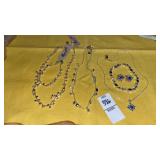 Crazy horse blue crystal necklaces bracelet clip
