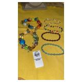 Colored crystal bead bracelets