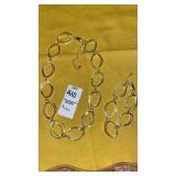 Aigner silvertone chsin necklace & bracelet