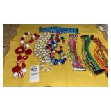 Satin bead & plastic necklaces, magnetic
