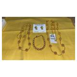 (2) vintage Goldtone wire bead necklaces Napier