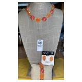 Napier chunky faceted bead choker, stretch