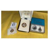 Eastern Star pins, sterling charm