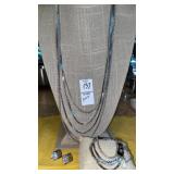 Monet silvertone multi-strand necklace, bracelet