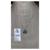 925 sterling enameled shamrock necklace on 925