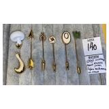 12kgf wishbone stick pin, Trifari mushroom, Monet