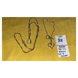 925 sterling & CZ necklace, 925 sterling heart