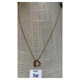 Danecraft 925 sterling heart w/ gems necklace
