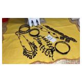 Jet bead jewelry necklaces bracelets earrings