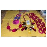 Pink fashion necklaces