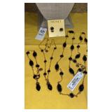Monet faceted jet bead long & short necklaces