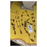 Monet amber faceted crystal bead long & short