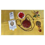 Vintage Christmas jewelry necklace pins