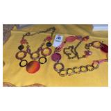 Ruby Rd Goldtone & pink fashion necklaces