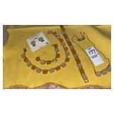 Monet lucite tile necklace bracelet earrings & as