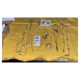 (4) Monet rhinestone crystal & pearl necklaces,