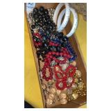 Vintage bead necklaces, plastic bangles