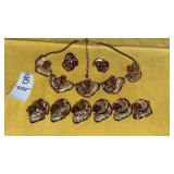 Fancy vintage necklace bracelet & ear clip