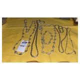 Silvertone necklace chains bracelet-some Monet