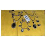 Monet mother-of-pearl necklaces bracelet & ear