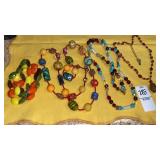 Colorful necklaces, plastic bracelet- Millifiori