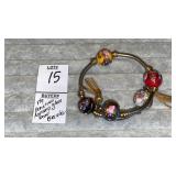 Vintage Venetian glass Murano bead wrap bracelet