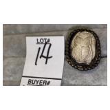 Old carved scarab silver ring