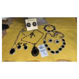 Monet jet & crystal necklaces earrings & bracelet